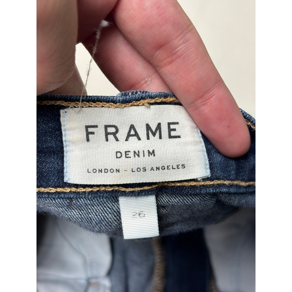FRAME Le High Skinny Crop Jeans Dark Wash Women's Size 26X27 - Picture 5 of 14